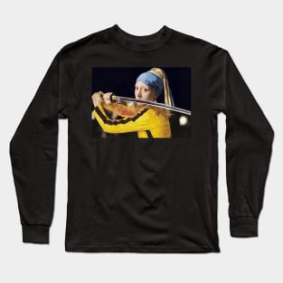 Girl with a Pearl Earring by Vermer and Beatrix Kiddo from Kill Bill Long Sleeve T-Shirt